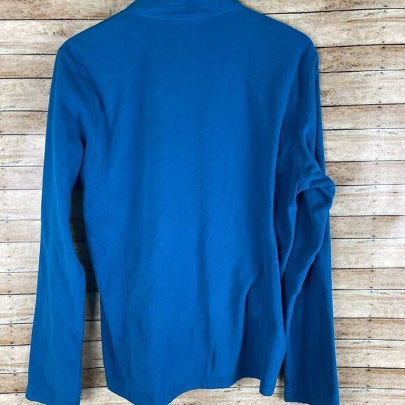 REI Co-Op Men's Sz M 1/4 Zip Pullover Midlayer Lightweight Fleece Top Blue EUC - Picture 2 of 5